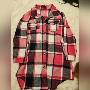 Pink and Black Plaid Shacket